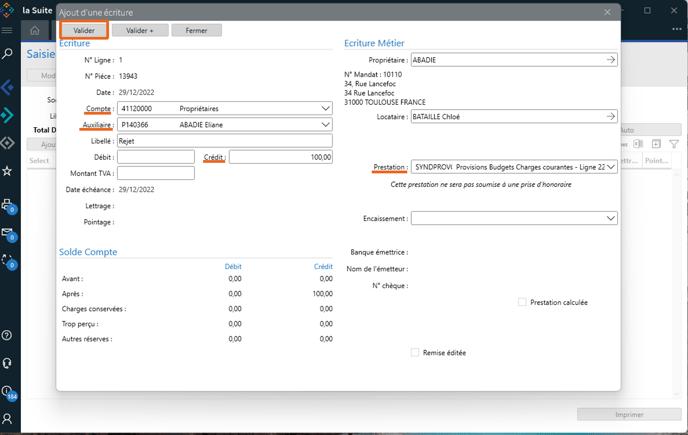 3.Rejet Virement Fournisseur